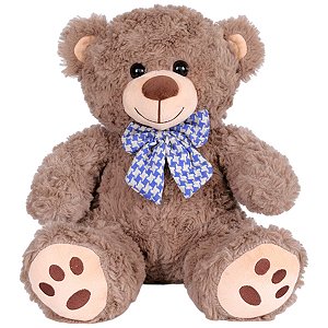 Urso de Pelúcia Com Laço 35cm Ursinho Infantil Bebê Nicho
