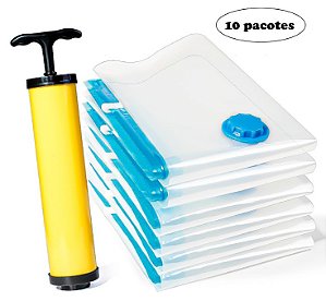 Kit 10 Sacos a Vácuo + Bomba