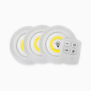 Kit 3 Lâmpadas Luminária Led Controle Sem Fio