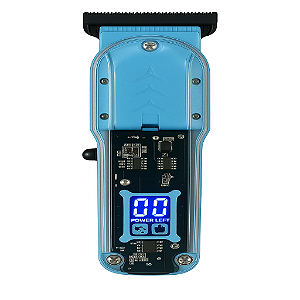 Maquina de Cortar Cabelo Transparente Visor Digital Azul