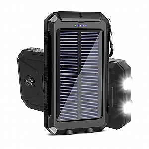 Carregador Portátil Power Bank Solar Usb Preto