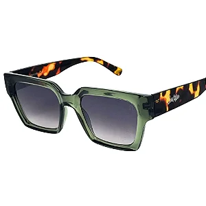 ÓCULOS DE SOL MILÃO - VERDE CLEAR C/ ANIMAL PRINT