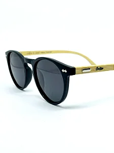 ÓCULOS DE SOL MALIBU WOOD - PRETO COM BAMBU CLARO