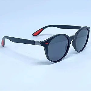 ÓCULOS DE SOL ITALIA POLARIZADO - PRETO COM DETALHE VERMELHO