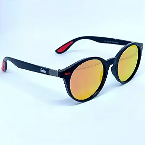 ÓCULOS DE SOL ITALIA POLARIZADO - VERMELHO ESPELHADO COM DETALHE VERMELHO