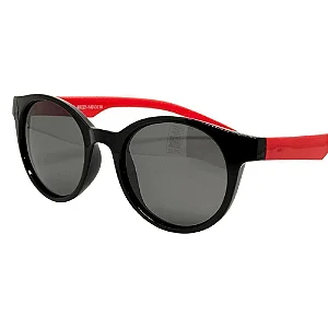 ÓCULOS DE SOL INFANTIL POLARIZADO JOY - PRETO COM HASTE VERMELHO
