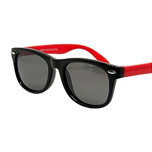 ÓCULOS DE SOL INFANTIL POLARIZADO BUZIOS - PRETO HASTE VERMELHA