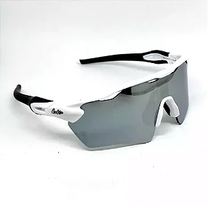 Óculos de Sol Esportivo Speed - Branco Prata Haste Preta