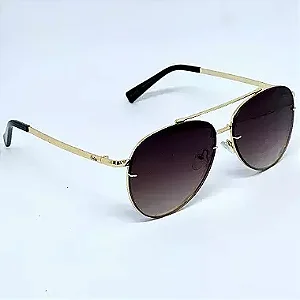 ÓCULOS DE SOL AVIADOR FOX - PRETO DEGRADÊ C/ DOURADO