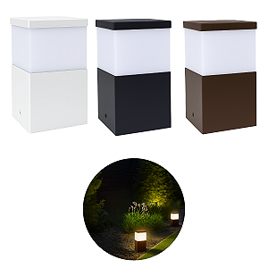 Poste Balizador 15 Cm Alumínio Chão Jardim Piso Solo Deck para lâmpada halopim G9