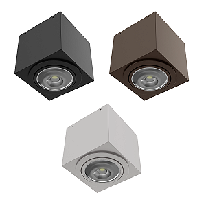 Plafon Box PAR 30 Sobrepor de Teto Direcionável Quadrado Soquete E27