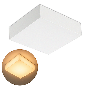 Plafon Acrílico Sobrepor 60x60 cm Luminária Quadrada para 4 lâmpadas Soquete E27
