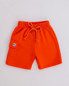 BERMUDA MOLETOM INFANTIL MASCULINO - TANGERINA