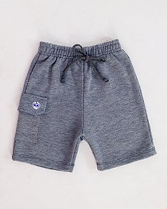 BERMUDA MOLETOM INFANTIL MASCULINO - CINZA MESCLA