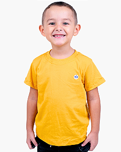 CAMISETA BÁSICA INFANTIL MASCULINO - AMARELO CANÁRIO.