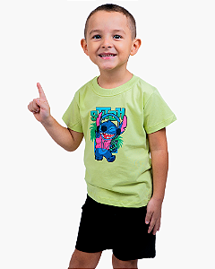 Conjunto Infantil Blusa/Short Menino Verão – Stitch Music.