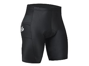 BERMUDA MASCULINA ELITE SS RACE  PRETO/BRANCO