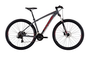 BICICLETA OGGI 29 HACKER SPORT 21V GRAFITE / VERMELHO / PRETO