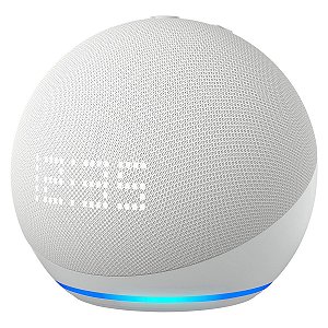 Amazon Echo Dot 5rd Gen C4E8S3 - Assistente Virtual Alexa com Relógio - Sandstone Branco