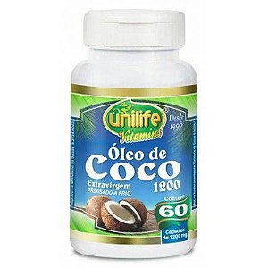 Oleo de Coco extra virgem em Capsulas 1200mg  (60 ) - Unilife