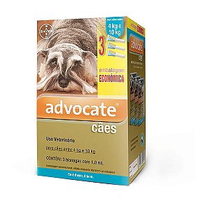 Antipulgas Advocate Cães 4 a 10kg 3 pipetas