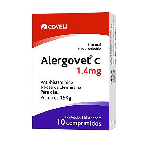 Alergovet: antialérgico para cães acima de 15kg 20 comprimidos