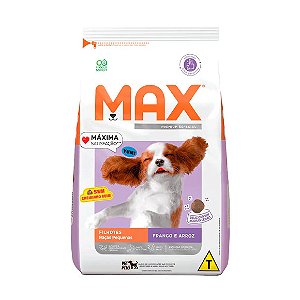 Ração Max para Cães Filhotes Raças Pequenas Frango e Arroz 10,1 kg