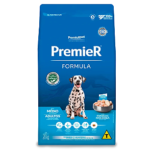 Ração Premier Pet Formula Frango Cães Adultos Raças Médias 20 Kg