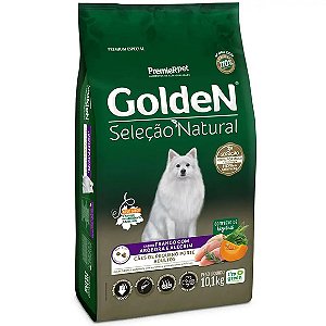 Ração Golden Seleção Natural Cães Adultos Raças Pequenas Frango e Abóbora 10,1kg