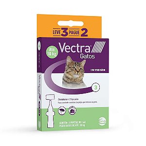 Antipulgas Vectra 1ml Gatos até 10kg Leve 3 Pague 2 Único