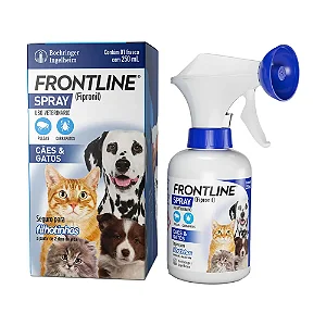 Frontline Spray 250ml Antipulgas e Carrapatos para Cães e Gatos