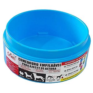 Comedouro Lento Empilhável Cães Azul Único