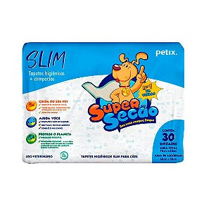 Tapete Higiênico Super Secão Slim Petix 30 unidades