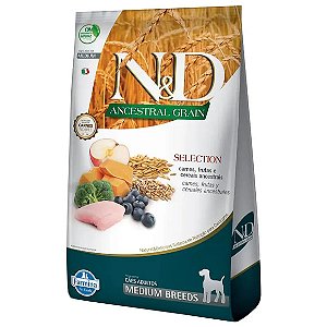 Ração N&D Ancestral Grain Selection Cães Adultos Raças Médias 15 kg