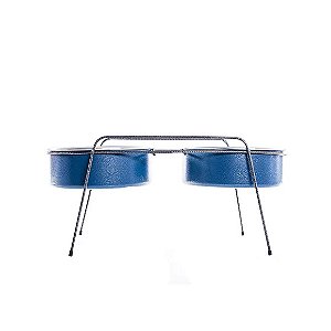 Comedouro Aramado Duplo NF Pet Azul 5 L