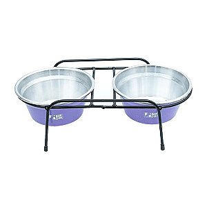 Comedouro Aramado Duplo NF Pet Lilás 1,2 L