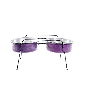 Comedouro Aramado Duplo NF Pet Lilás 5 L
