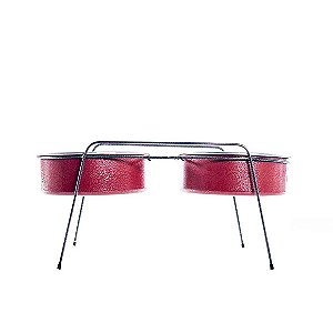 Comedouro Aramado Duplo NF Pet Vermelho 5 L