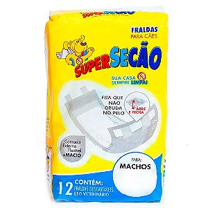 Fralda Descartável para Macho Super Secão Petix 12 unidades P