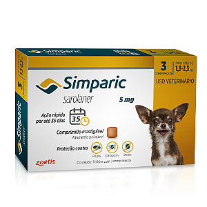 Simparic 3 Comp 5 Mg ( 1,3 A 2,5 Kg) + Brinde