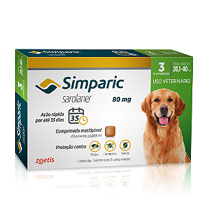 Simparic 3 Comp 80 Mg (20 A 40 Kg) + Brinde
