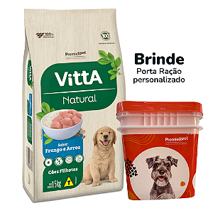 Vitta Natural Caes Filhote Frango E Cereais 15 Kg