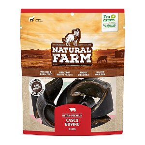 Osso Casco Bovino com 6 Unidades para Cães Natural Farm