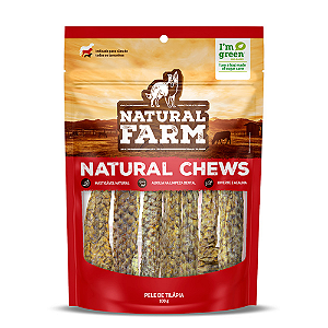 Petisco Natural Farm Oceanic Treats Tilápia Skin para Cães 100g