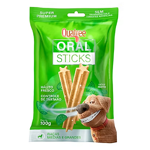 Quatree Snacks Sticks Caes Rmg Saude Oral 100g