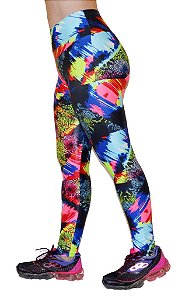 Calça Legging Cirre Estampada Fluorescente com Brilho