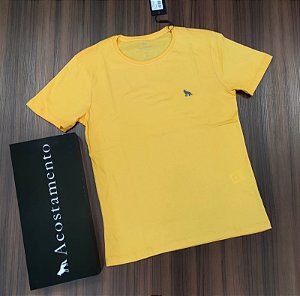 Camiseta Básica Acostamento - Cor Amarelo Manga
