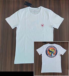 Camiseta Acostamento Estampa nas Costas - Cor Branco