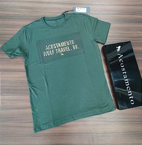 Camiseta Acostamento Estampa Emborrachada - Cor Verde Nativo