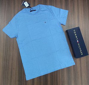 Camiseta Tommy Hilfiger Logo Bordado - Cor Azul 10839